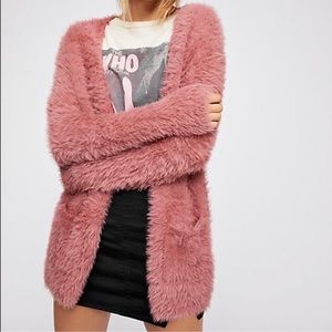 Free People Faux Fur Cardigan